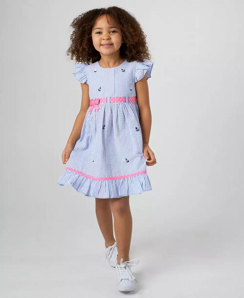 Rare Editions Toddler and Little Girls Nautical Seersucker Dress