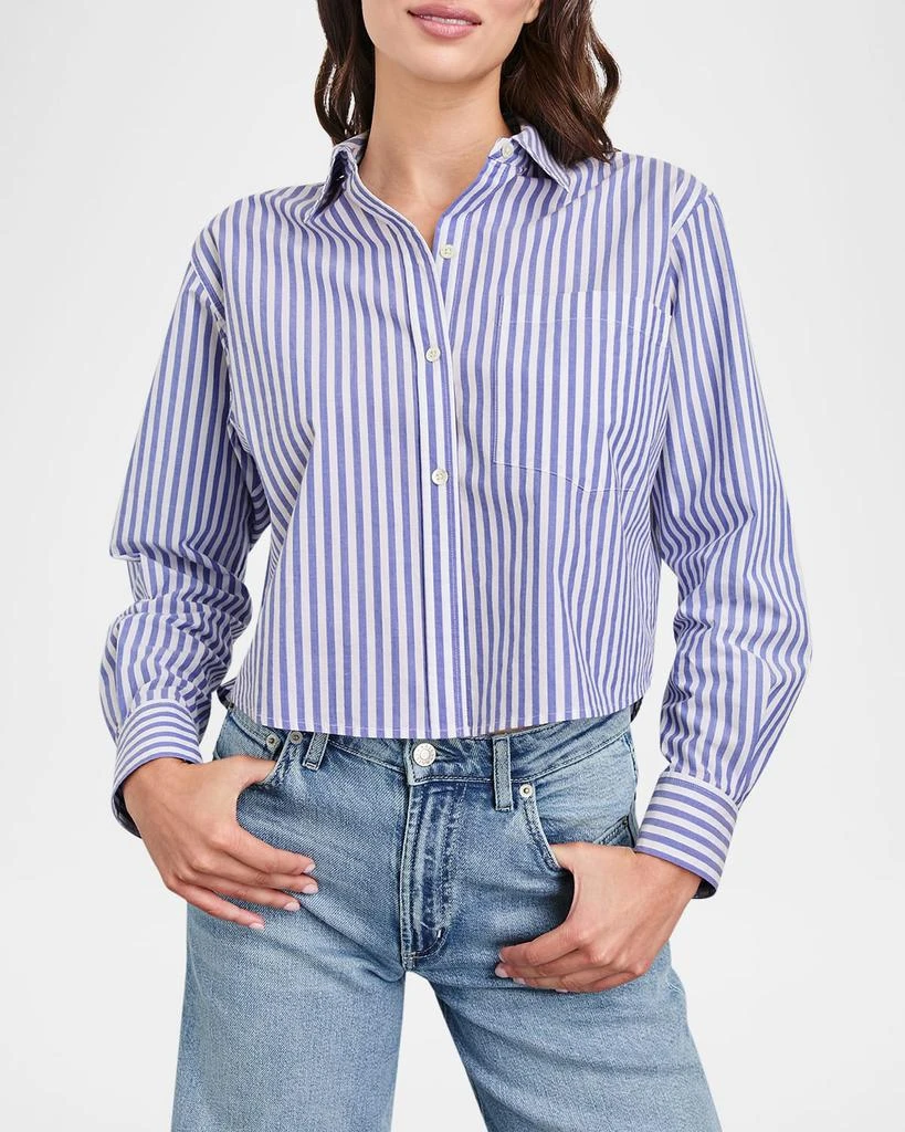 Rails Ramy Striped Cropped Button-Front Shirt 4