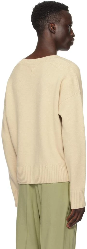 AMI Paris Beige Cropped Sweater 3