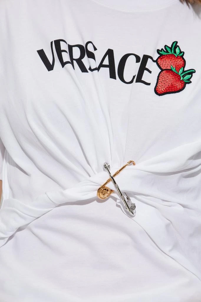 Versace Versace Safety-Pin Detailed Crewneck T-Shirt 5