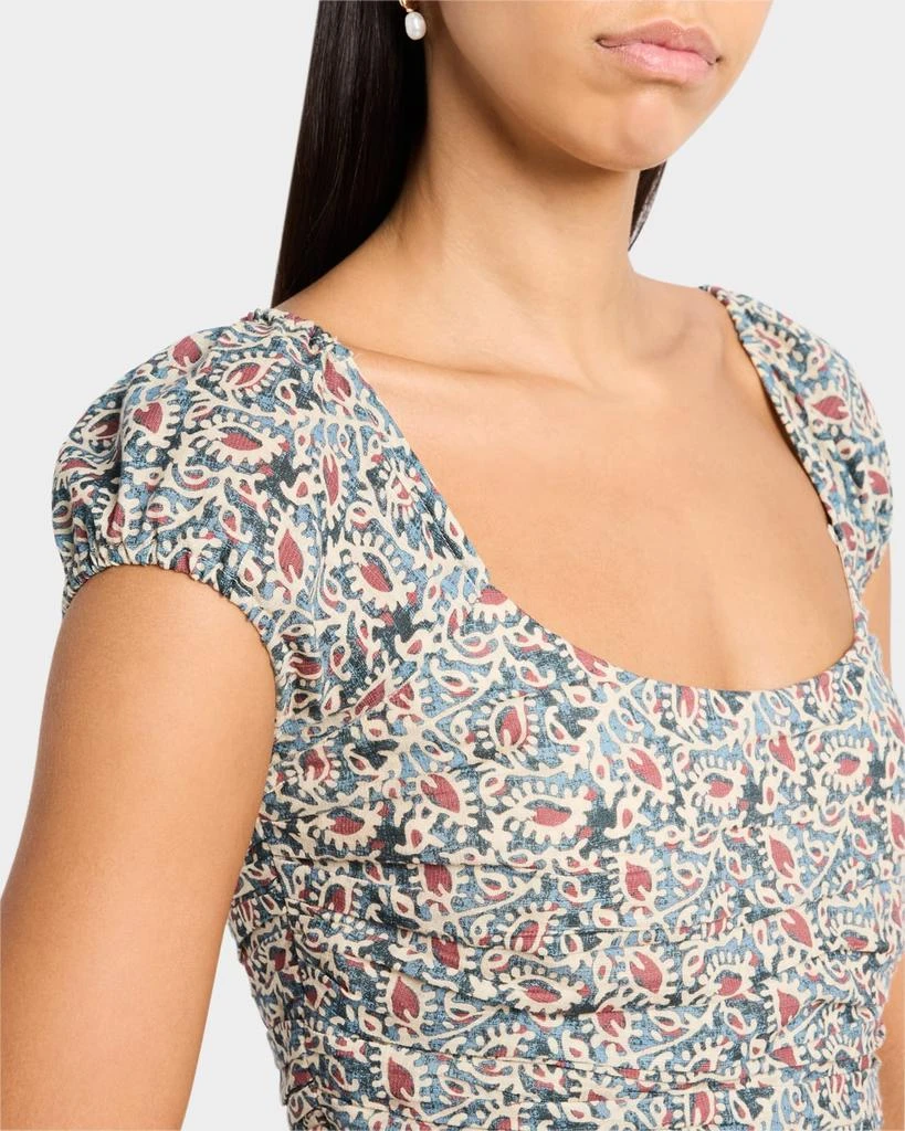 Paige Marchella Printed Short-Sleeve Midi Dress 5
