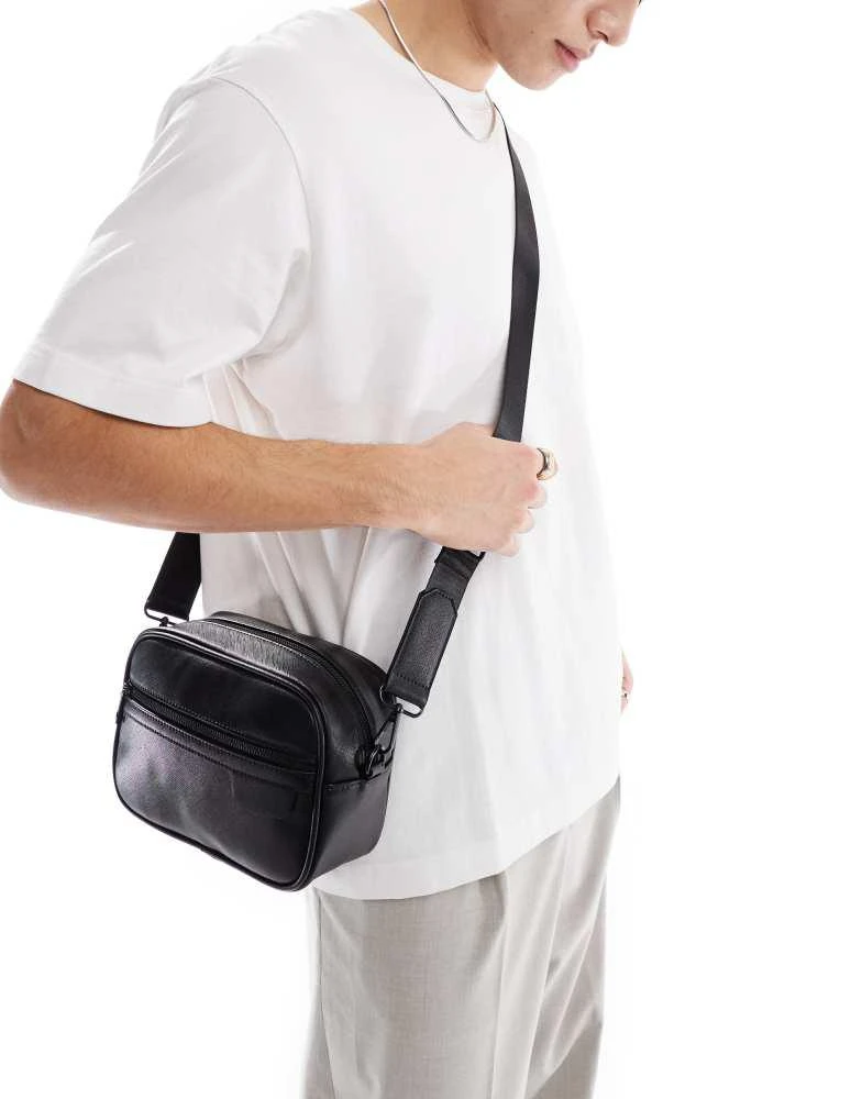 ASOS ASOS DESIGN faux leather cross body bag in black