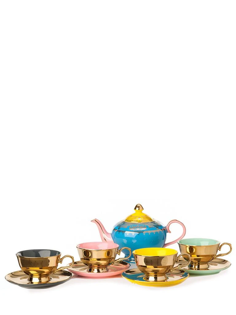 POLSPOTTEN Set Of 4 Legacy Gold Tea Cups & Saucers 2