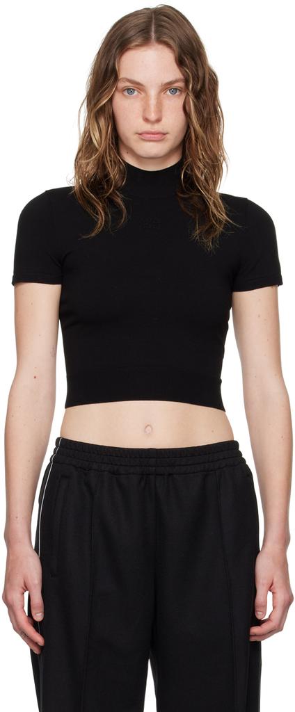 Alexander Wang Black Logo-Embossed T-Shirt