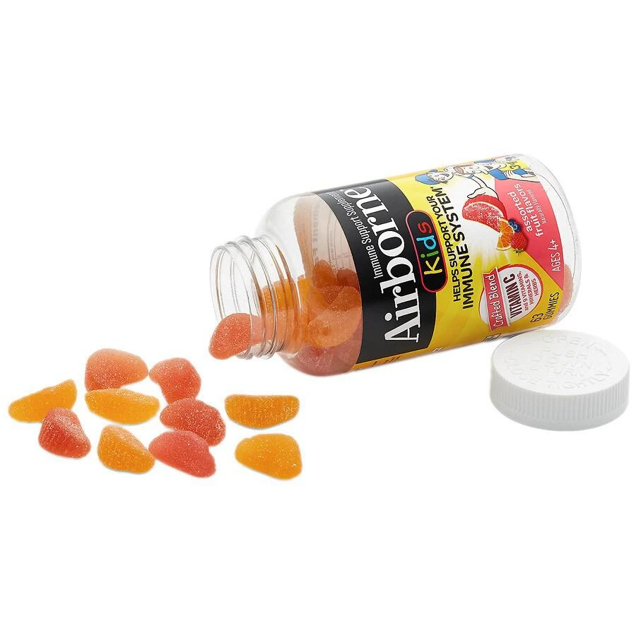 Airborne Vitamin C, E, Zinc, Minerals & Herbs Kids Immune Support Supplement Gummies Assorted Fruit 2