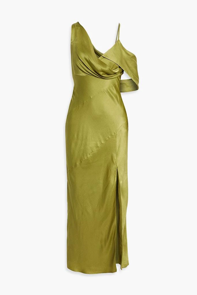 NICHOLAS Draped satin-crepe midi dress 1