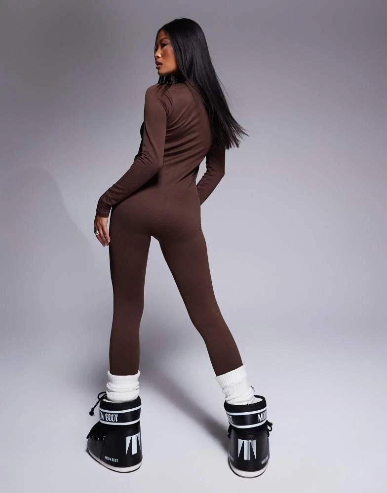 ASOS 4505 Petite Ski seamless thermal base layer all in one in caramel 4