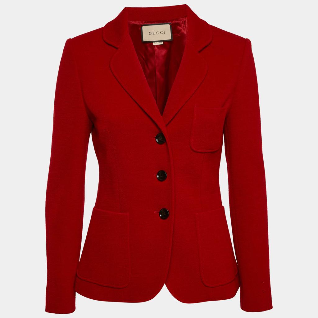 Gucci Gucci Red Wool Regular Fit Single Breasted Blazer S