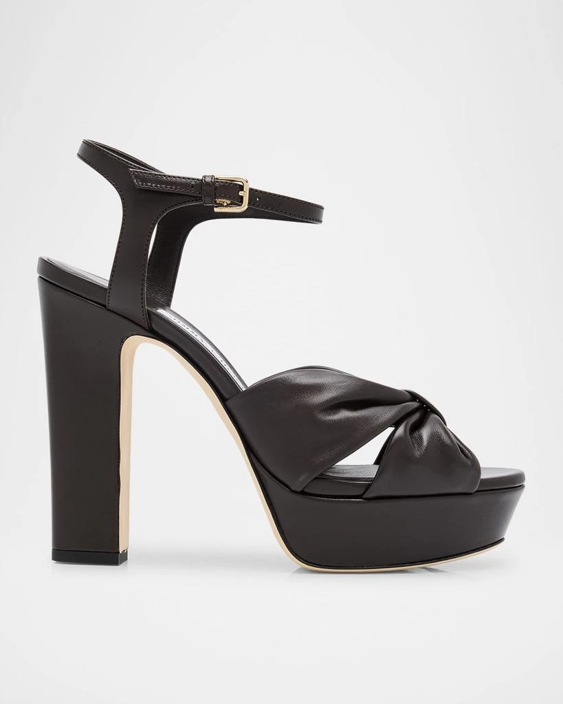 Jimmy Choo Heloise Leather Knot Platform Sandals 1