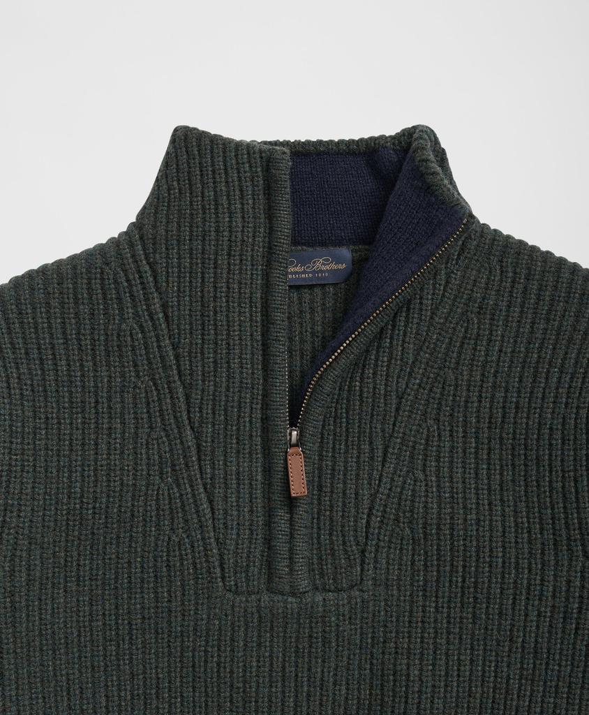 Brooks Brothers Military Elbow-Patch Half-Zip Sweater in Merino Wool-Cashmere