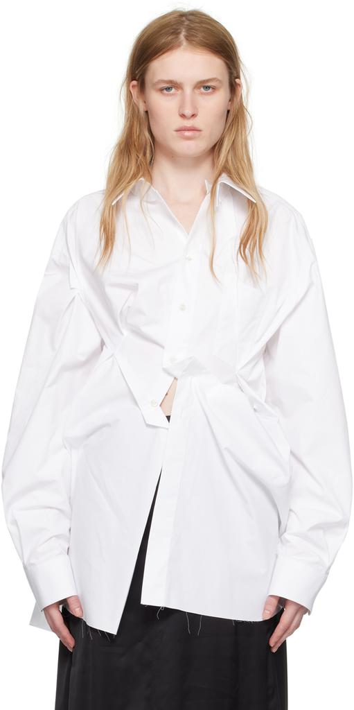 トップス Maison Margiela gathered shirt 24SS MAISON MARGIELA White Gathered Shirt - Shirts - Compare Prices