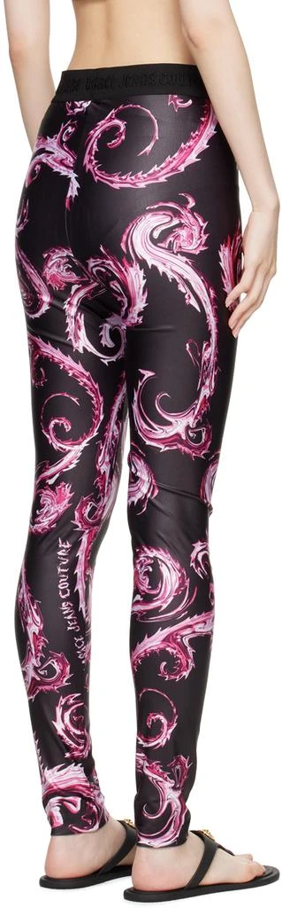 Versace Black & Pink Chromo Couture Leggings 3