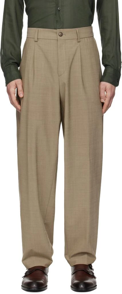 Hugo Boss Beige Washable Tapered-Fit Trousers