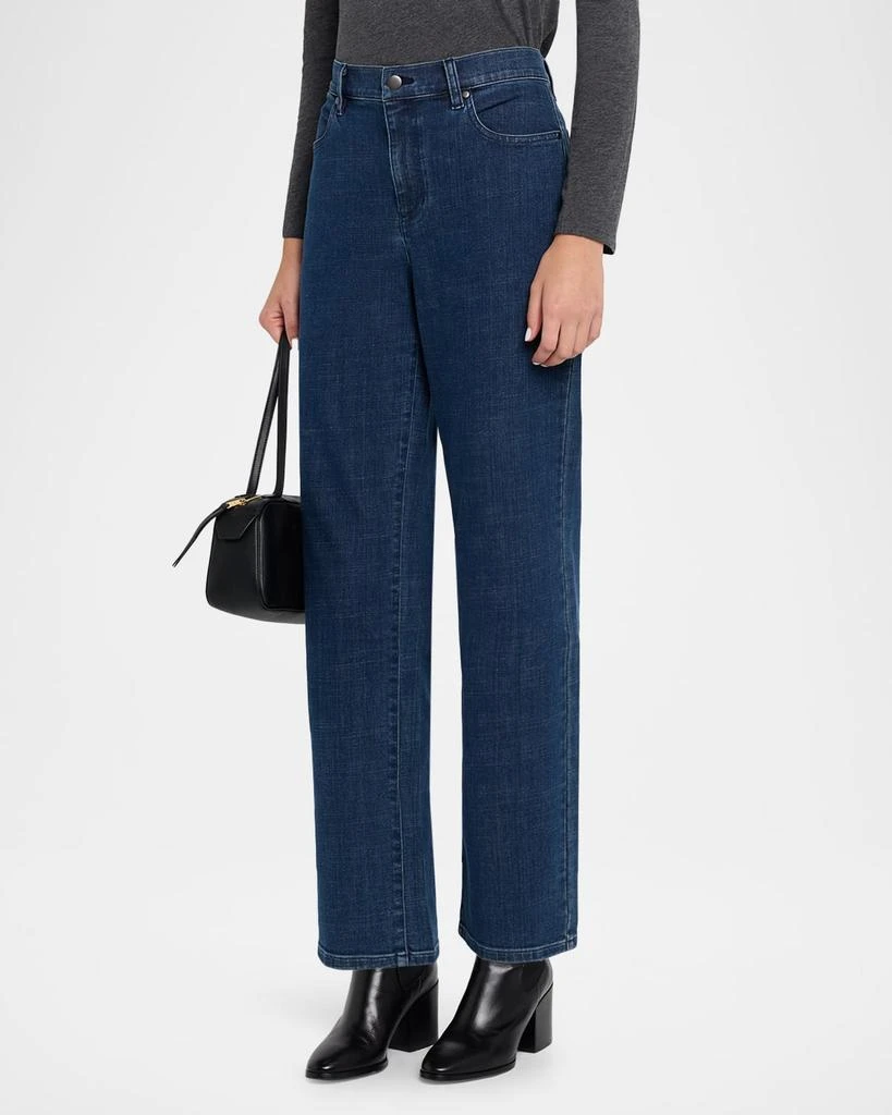 Eileen Fisher Straight-Leg Stretch Cotton Denim Jeans 4