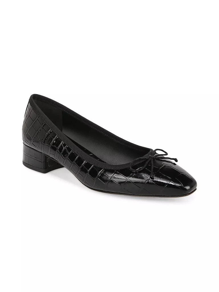 VERONICA BEARD Cecile Crocodile-Embossed Leather Pumps 2