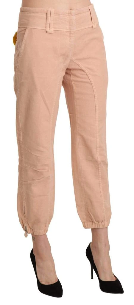 ERMANNO Ermanno Scervino Beige Mid Waist Cropped Cotton Trouser Pants 4