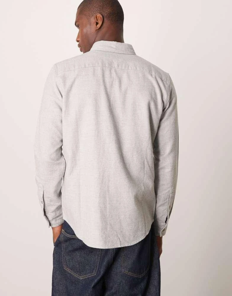 Abercrombie & Fitch Abercrombie & Fitch herringbone shirt with icon logo in grey 4