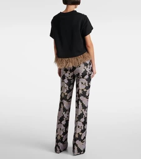 LA DOUBLE J La Scala embroidered feather-trimmed top 3