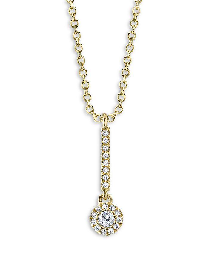 Moon & Meadow 14K Yellow Gold Eden Diamond Halo Pendant Necklace, 18"