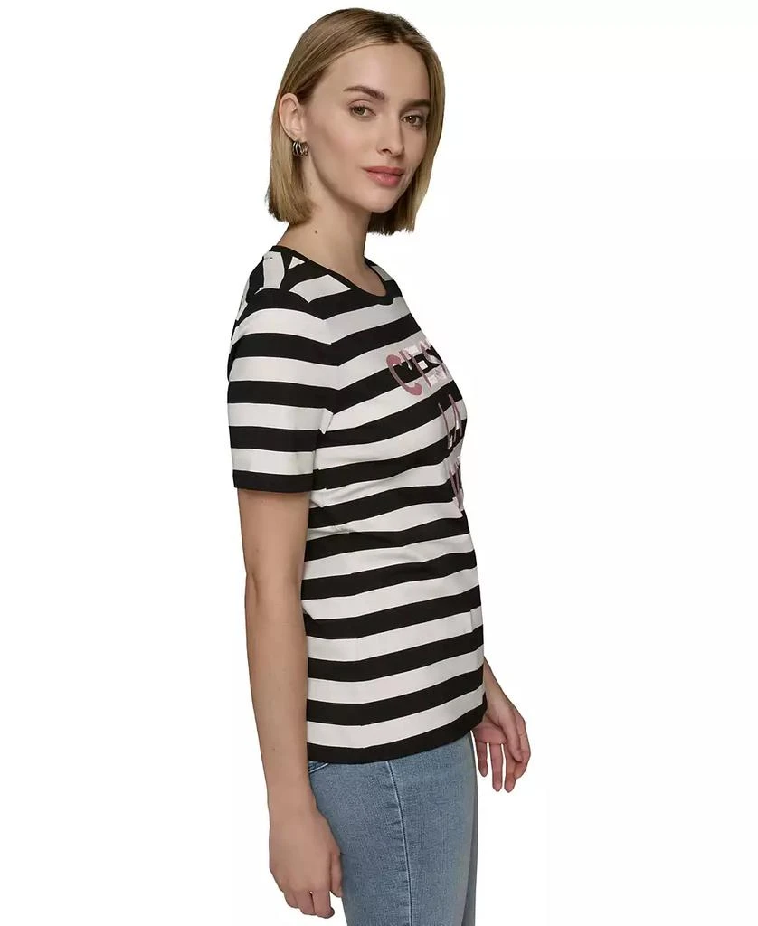 Karl Lagerfeld Paris Women's C'est La Vie Striped Tee 3