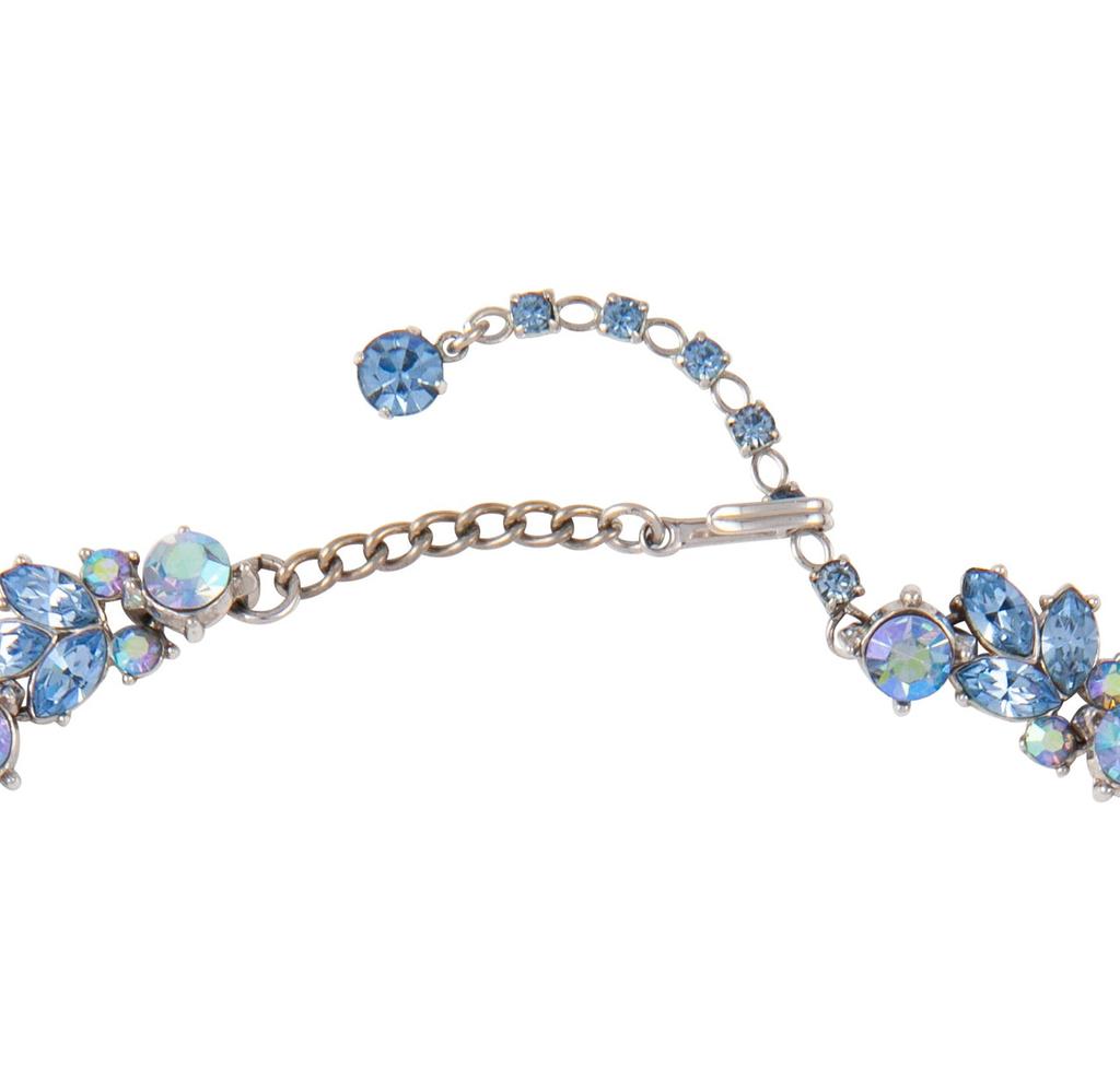 Susan Caplan Vintage 1950s vintage trifari blue crystal necklace