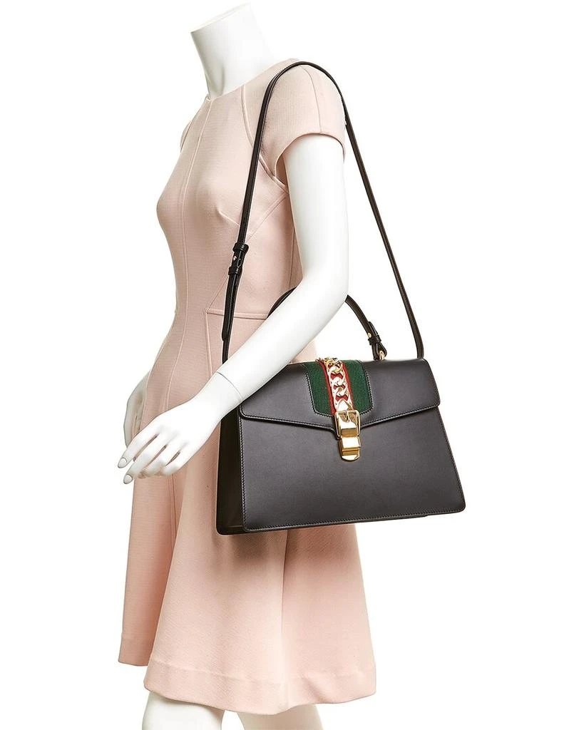 Gucci Sylvie Medium Top Handle Leather Satchel 3