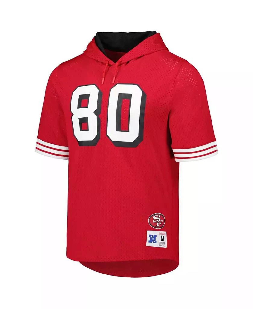 Mitchell & Ness Men's Jerry Rice Scarlet San Francisco 49ers Retired Player Name and Number Mesh Hoodie T-shirt 2