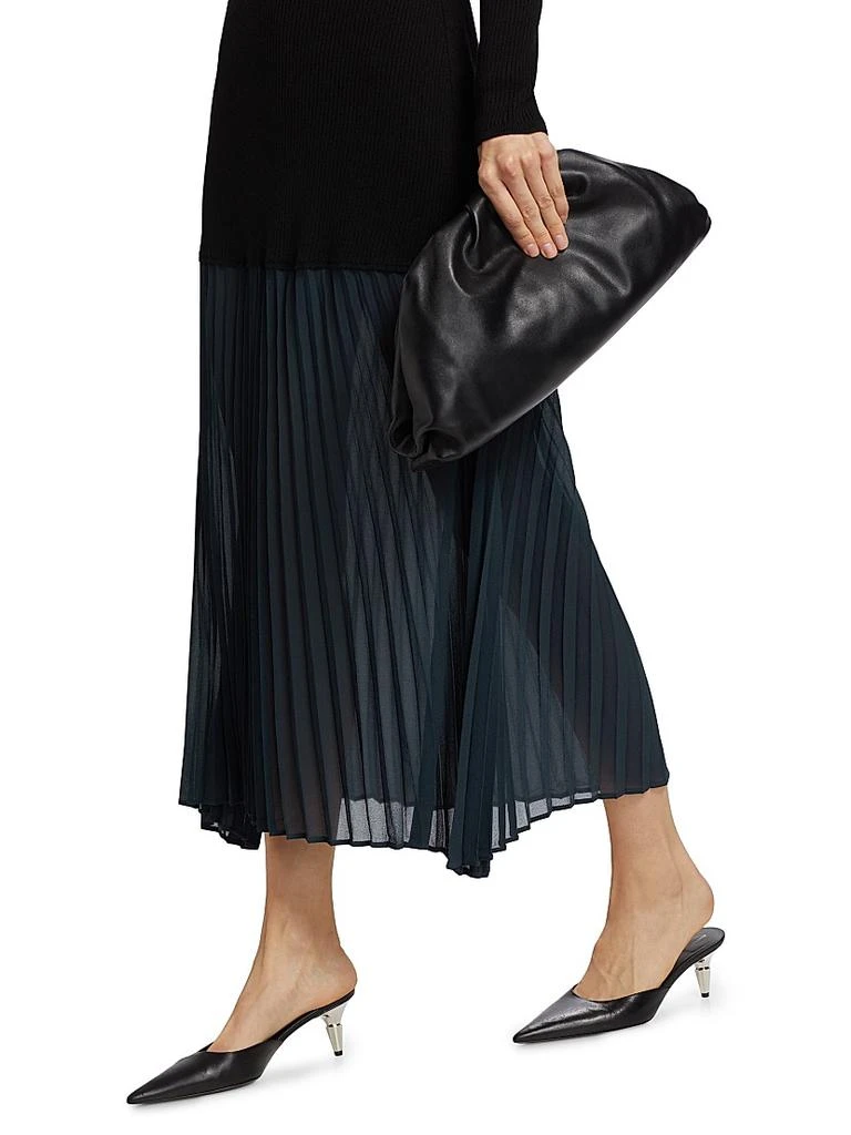 Lingua Franca Jerry Mixed-Media Long-Sleeve Midi-Dress 6