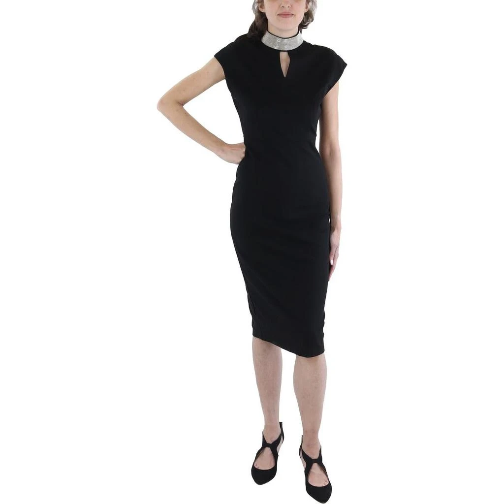 Gracia Womens Embellished Keyhole Midi Dress 3