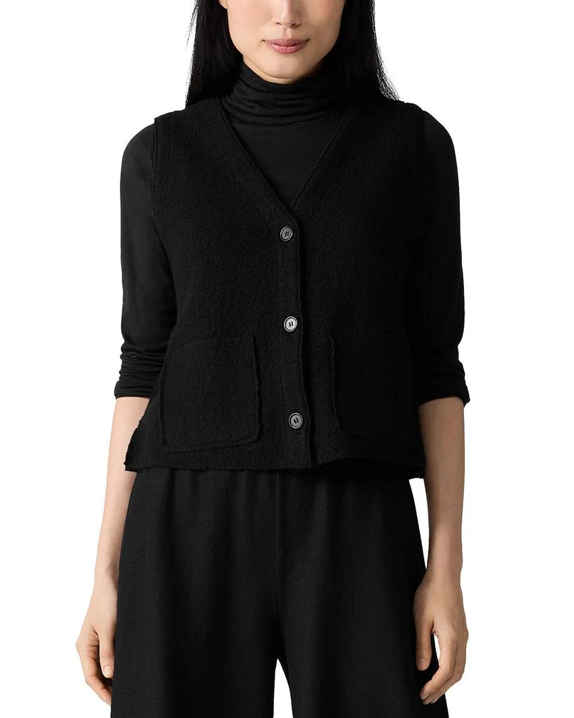 Eileen Fisher Button Front Wool Vest 1