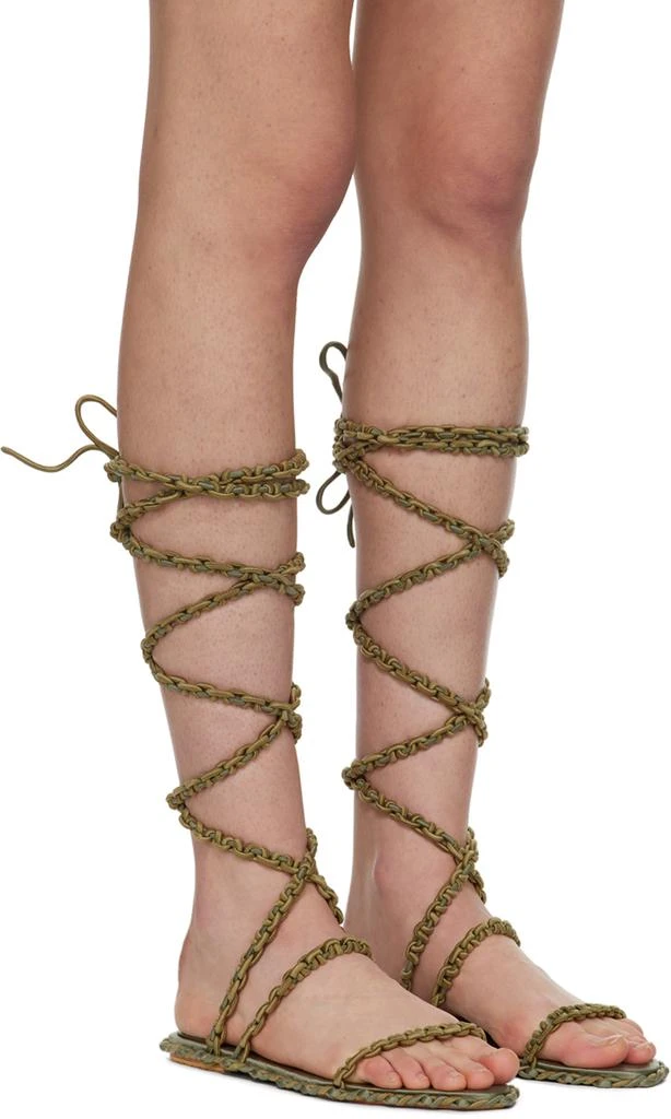 Isa Boulder SSENSE Exclusive Green Vine Sandals 4