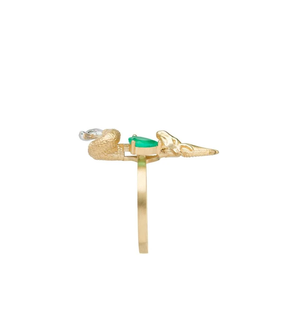 Mozafarian Emerald and diamond capricorn ring 3