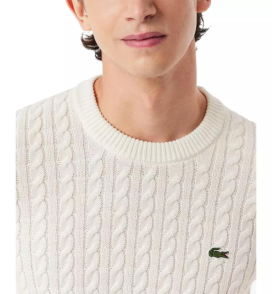 Lacoste Men's Regular-Fit Cable-Knit Crewneck Sweater 3