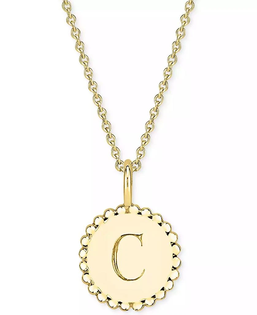 Sarah Chloe Initial Medallion Pendant Necklace in 14k Gold-Plated Sterling Silver, 18" 1