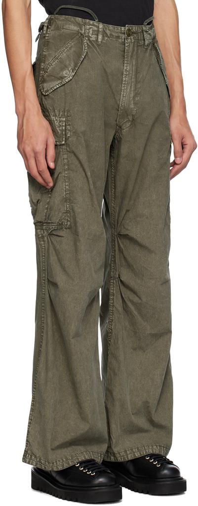 R13 Khaki Wide-Leg Cargo Pants