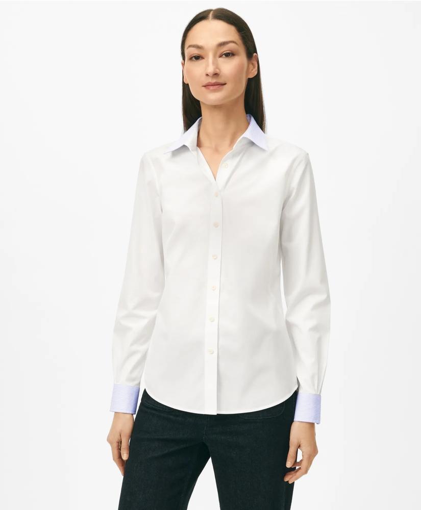 Brooks Brothers Fitted Contrast Collar & Cuff Shirt in Stretch Supima® Cotton