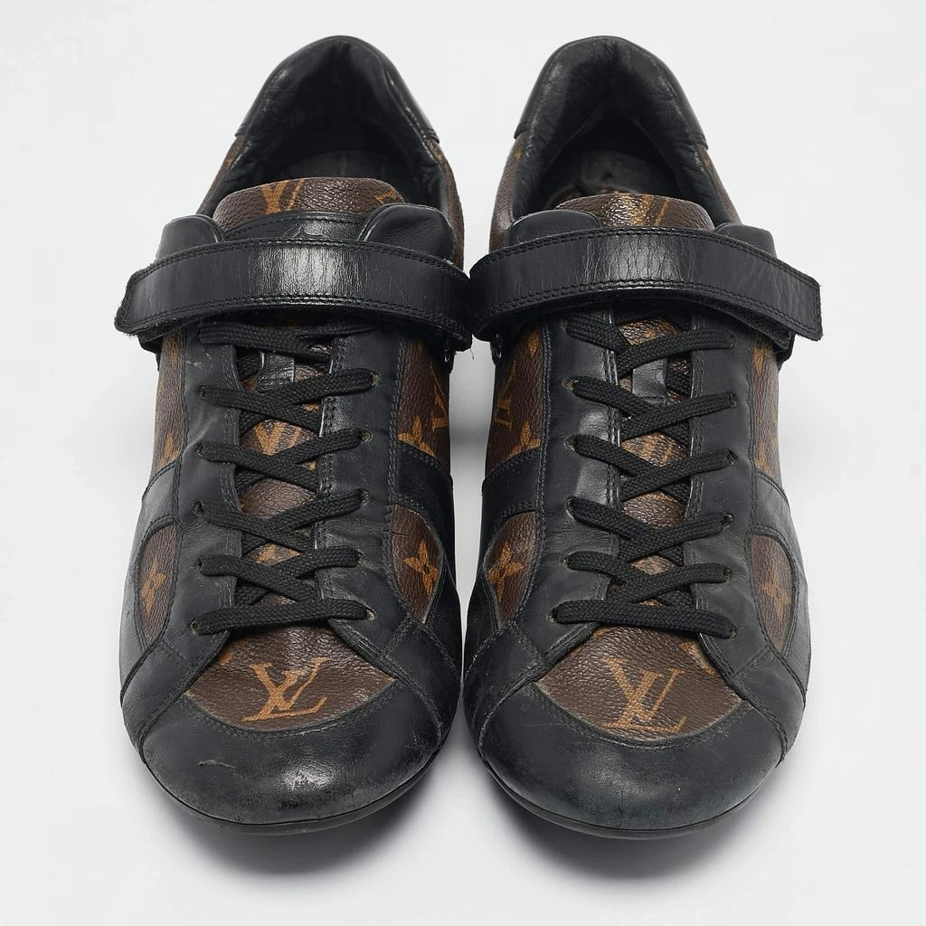 Louis Vuitton Louis Vuitton Black/Brown Monogram Canvas and Leather Lace Up Sneakers Size 42.5 3