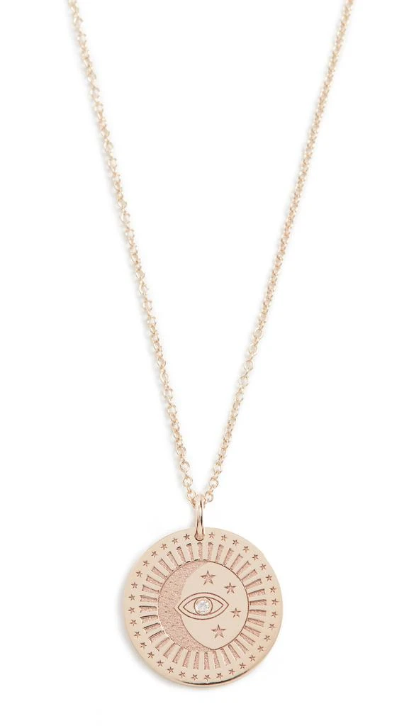 Zoe Chicco 14k Gold Small Celestial Protection Medallion Necklace 5