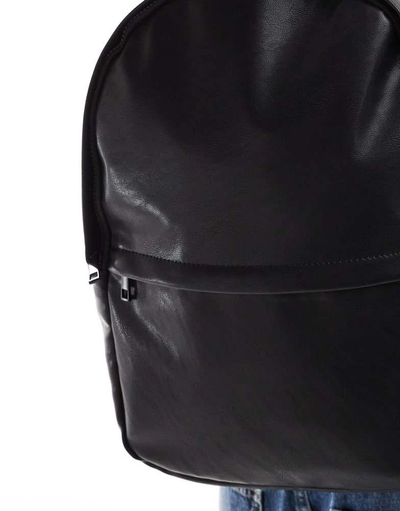ASOS ASOS DESIGN faux leather backpack in black 3