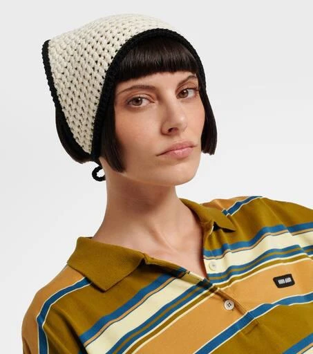 Miu Miu Logo crochet cotton headband 2