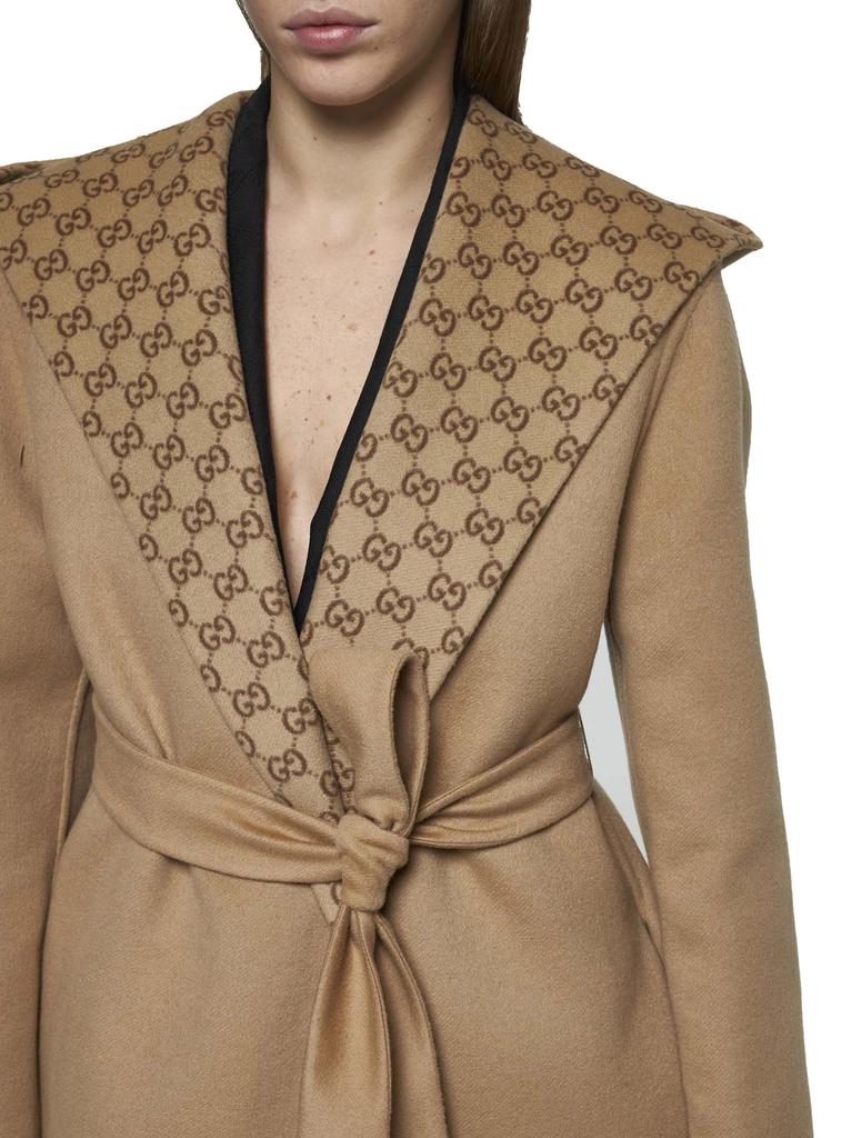 Gucci GUCCI | Reversible GG Wool-Blend and Silk Coat | Women | 40