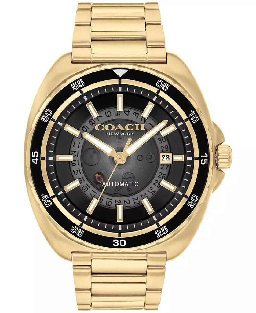 Coach Men's Automatic Gold Charter Stainless Steel Watch 44.5mm 1