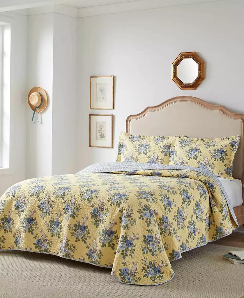 Laura Ashley Linley Cotton Reversible 3-Pc. Quilt Set, Full/Queen