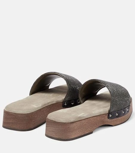 Brunello Cucinelli Embellished clog slides 3