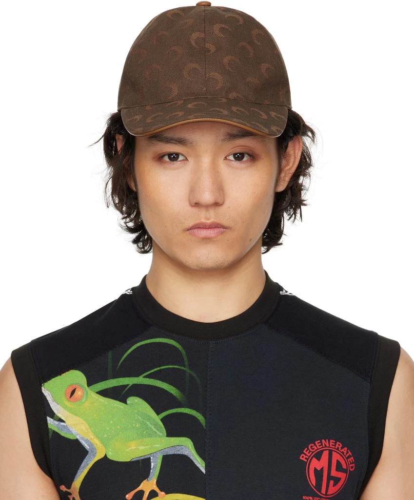 MARINE SERRE Brown Moon Jacquard Twill Baseball Cap 1