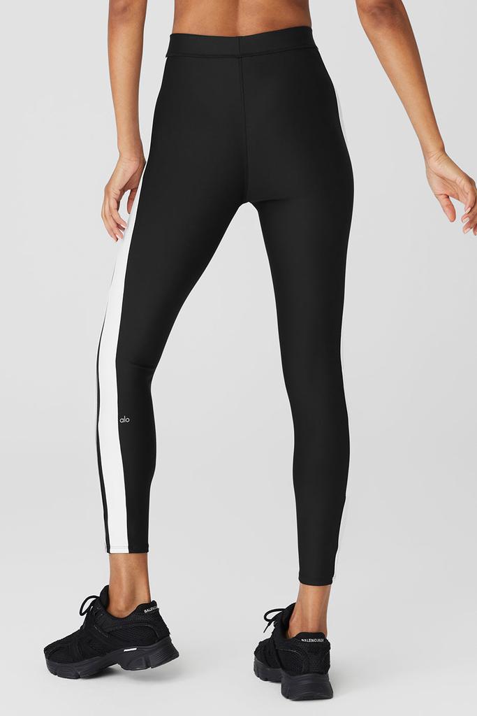 Alo Yoga Airlift High-Waist 7/8 Car Club Legging - Black/White