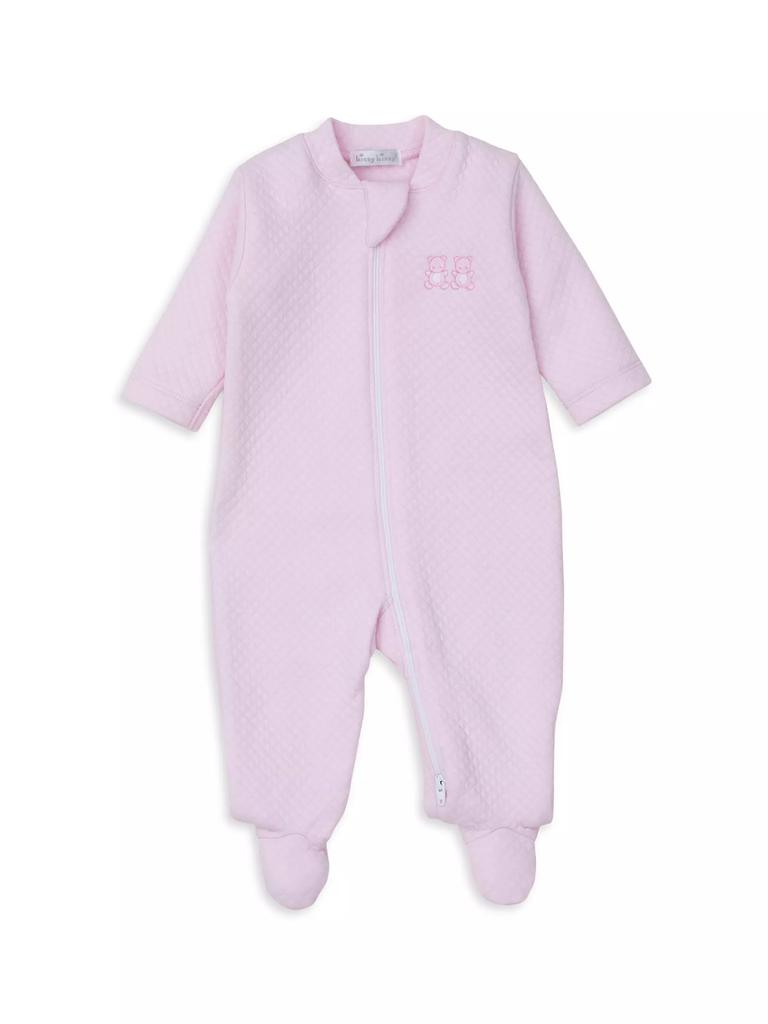 Kissy Kissy Baby Girl's Quilted Jacquard Footie