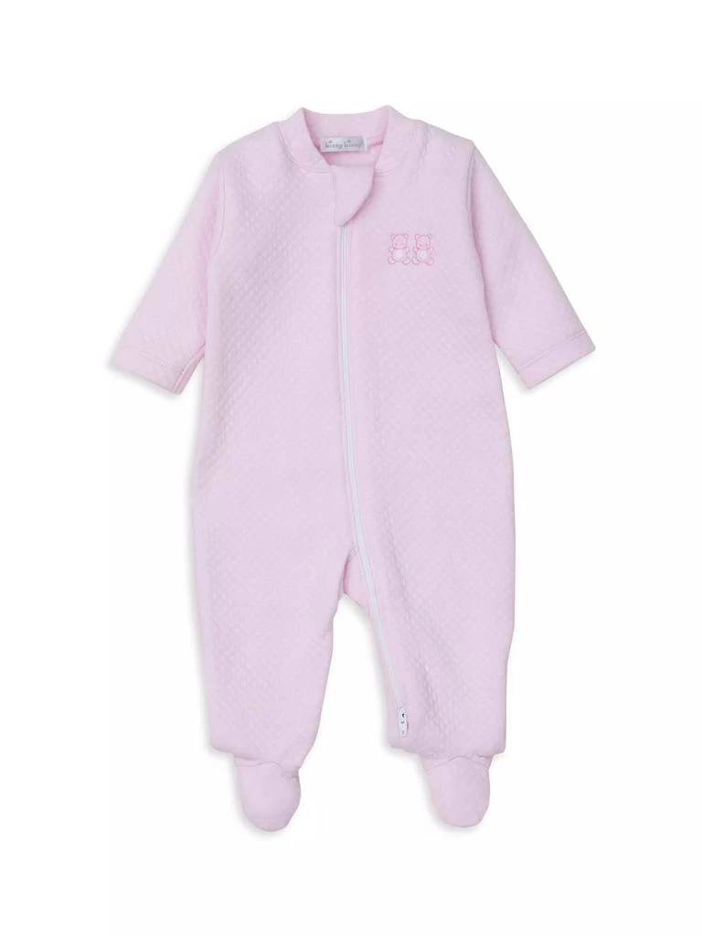 Kissy Kissy Baby Girl's Quilted Jacquard Footie 1