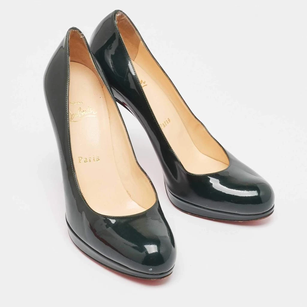 Christian Louboutin Christian Louboutin Green Patent Leather Simple Pumps Size 37.5 4