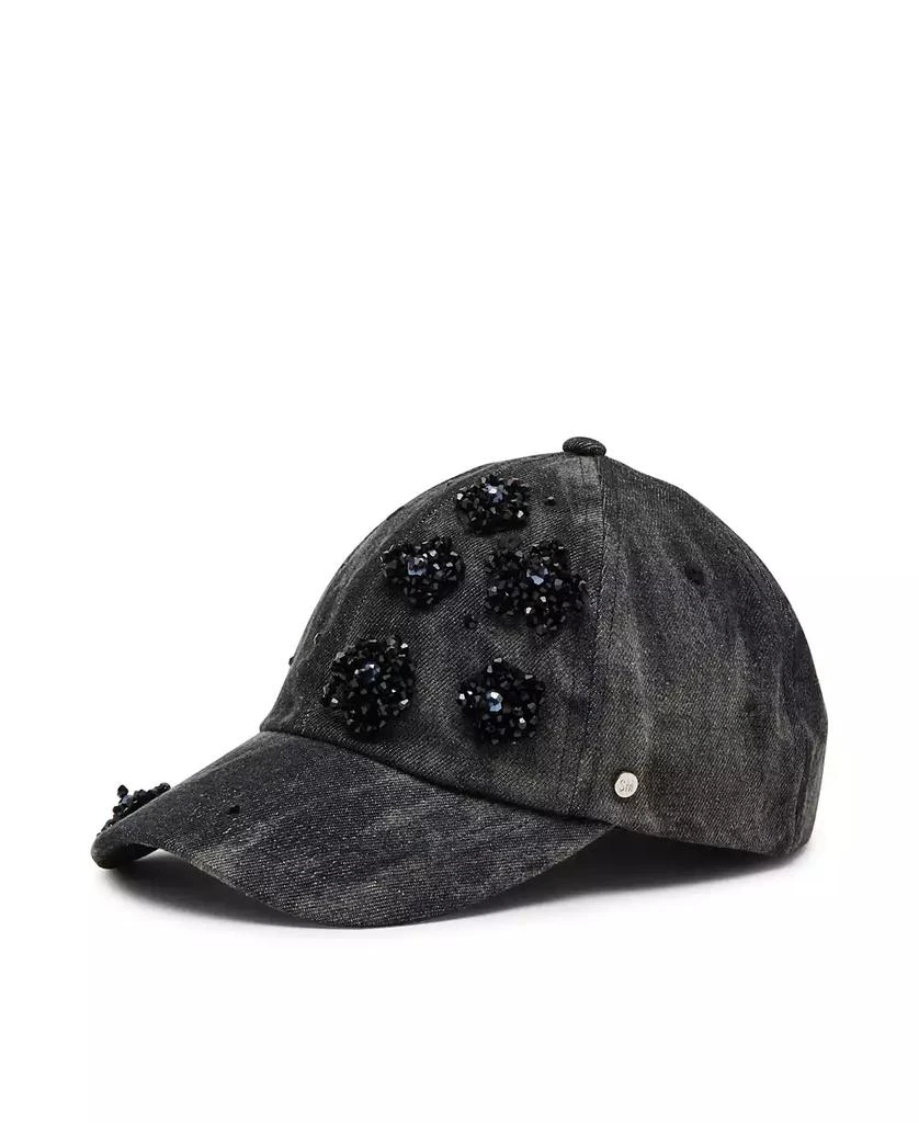Steve Madden Denim Floral Embellishment Baseball Hat 2